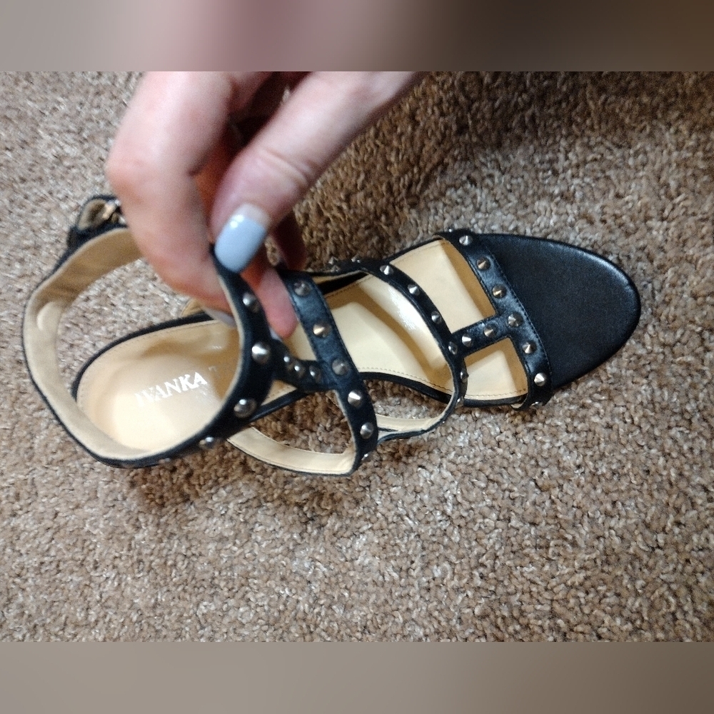 Ivanka Trump Black Studded Cage Heels 9 - Picture 3 of 12